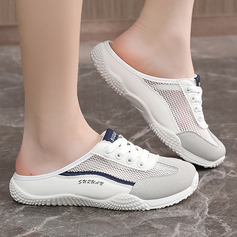 Women Shoes Model - Summer Women Half Slippers, Hollow Mesh