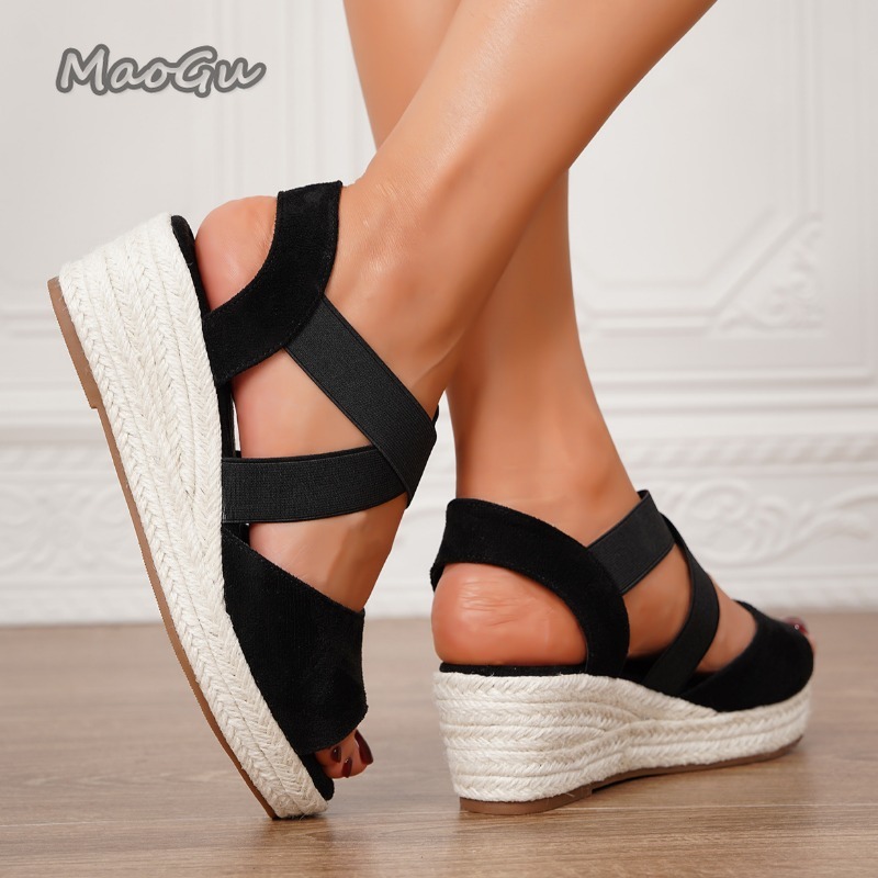 Women's Elastic Strap Espadril - Espadrille Wedge Shoes recension och pris