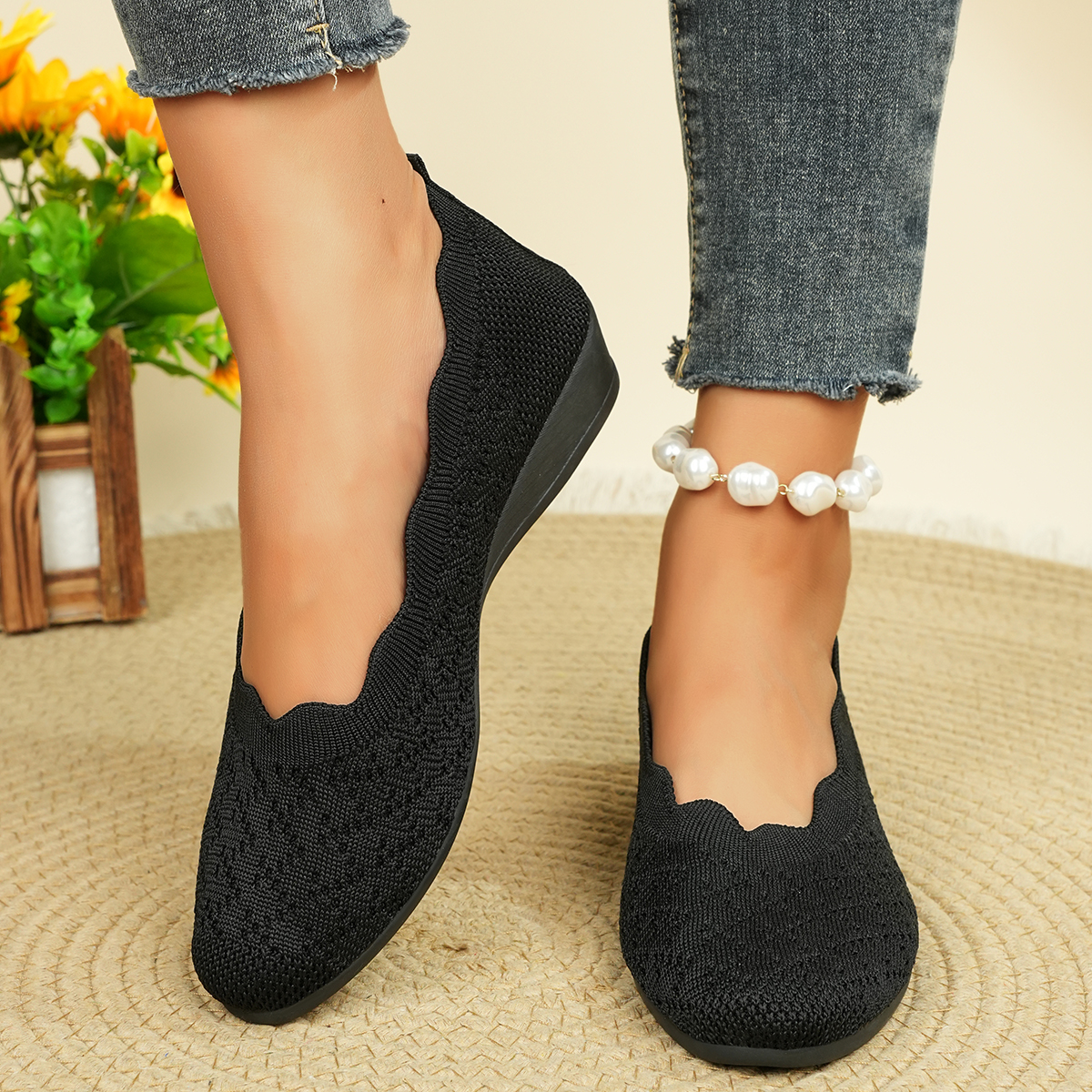 Women's Breathable Knit Flats  - Women Shoes Casual recension och pris