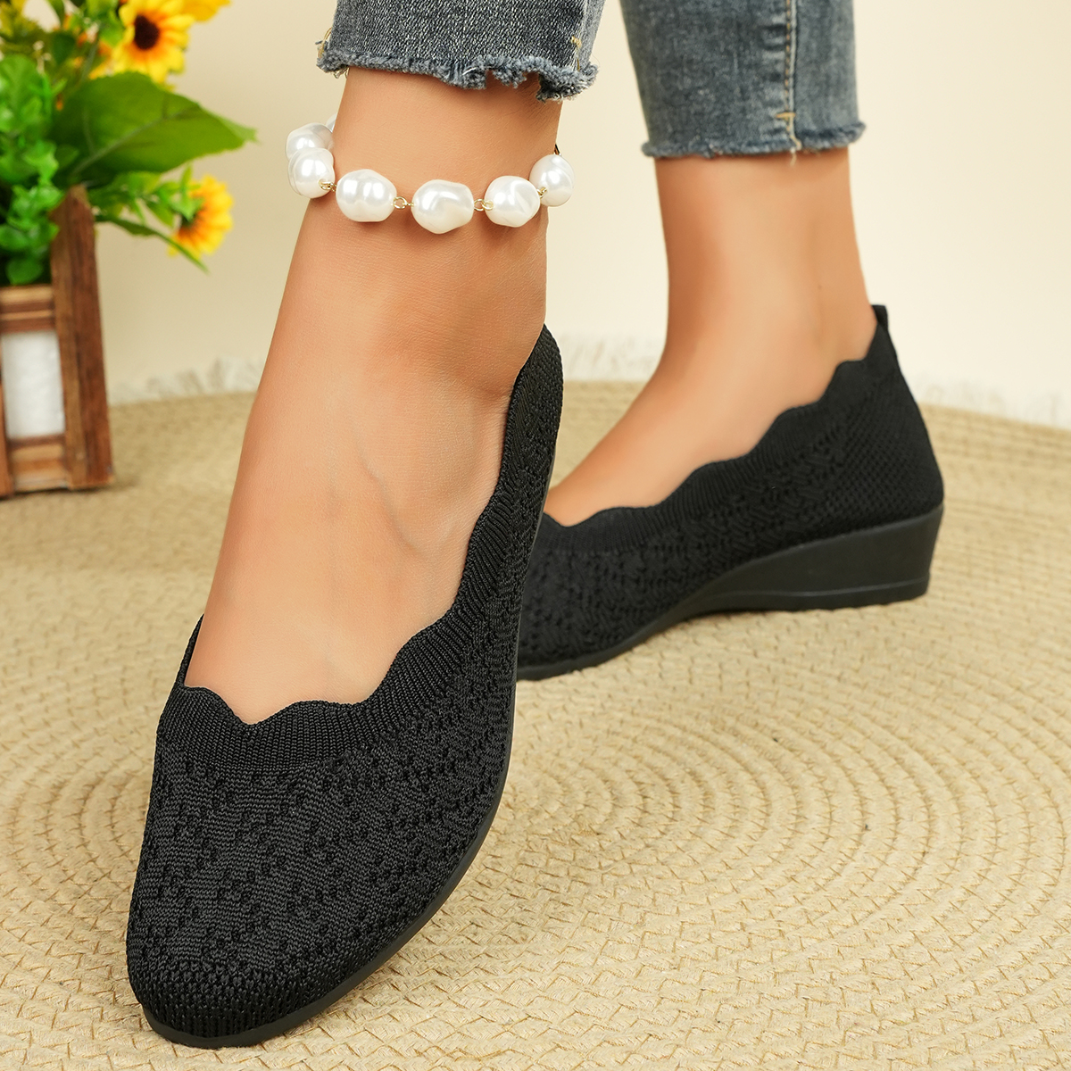 Women's Breathable Knit Flats  - Women Shoes Casual recension och pris
