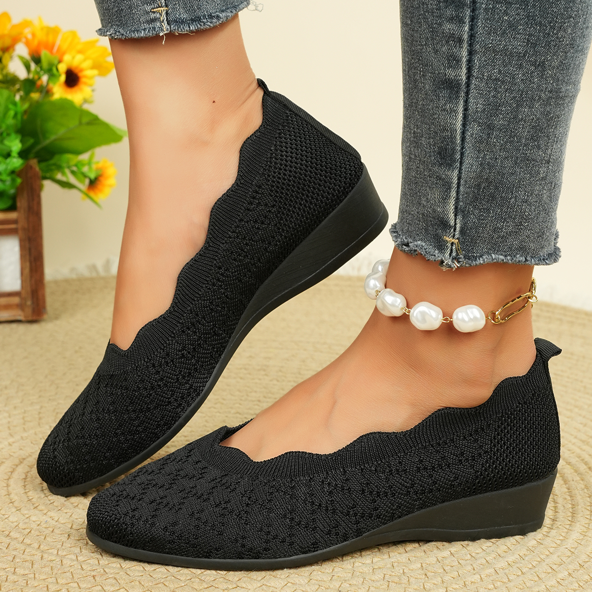Women's Breathable Knit Flats  - Women Shoes Casual recension och pris