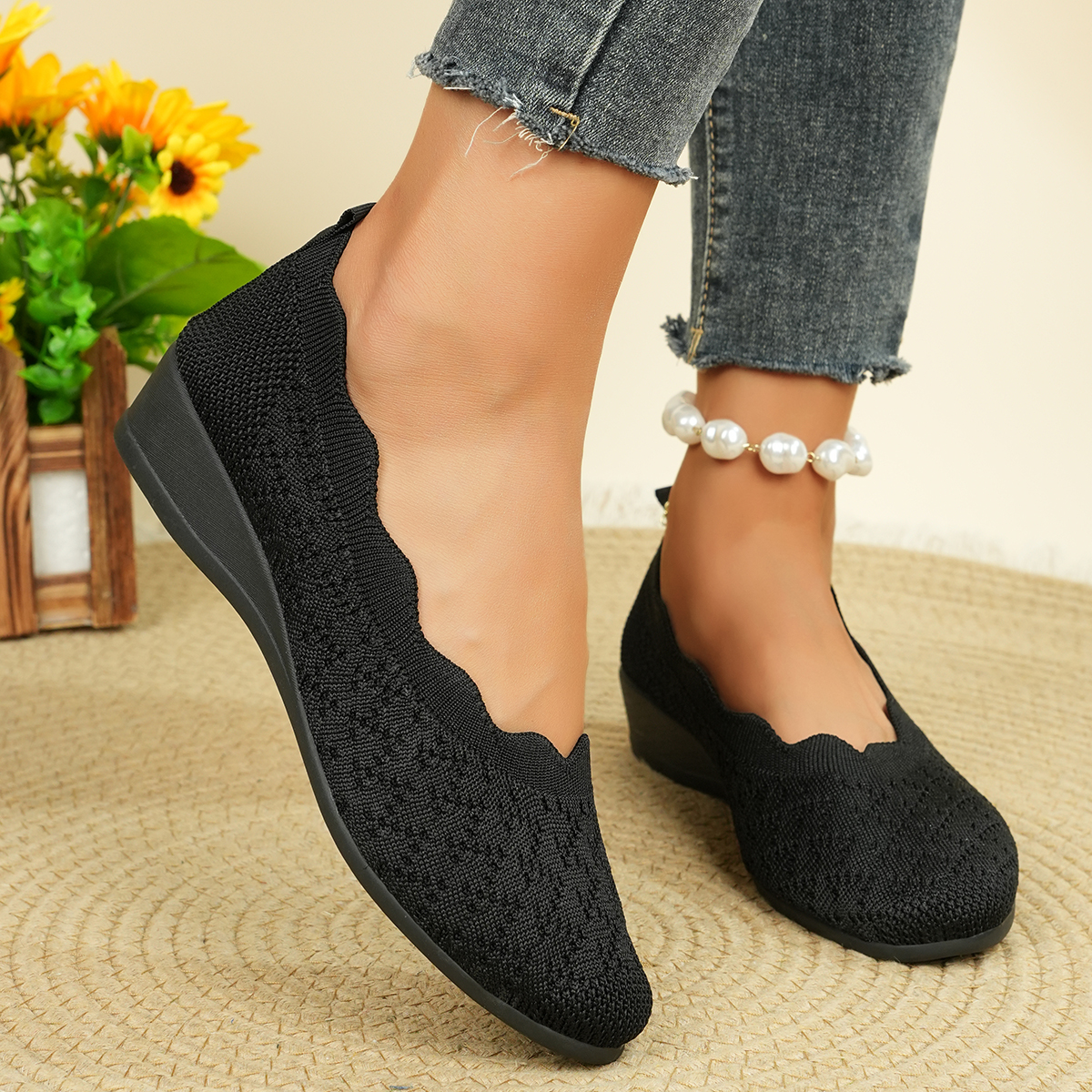 Women's Breathable Knit Flats  - Women Shoes Casual recension och pris