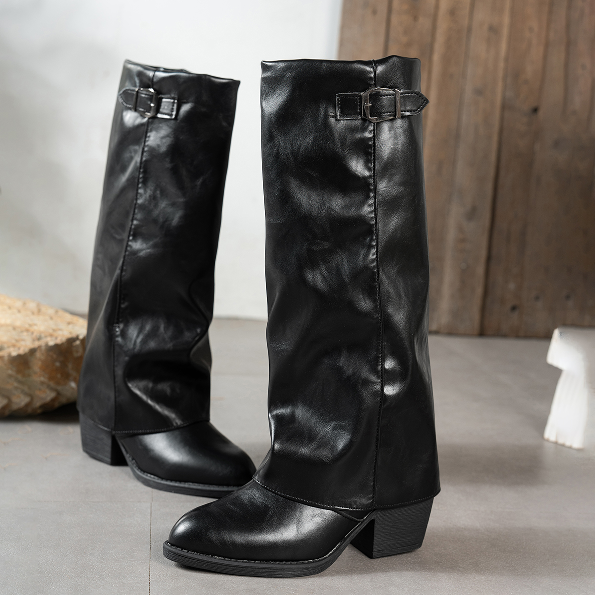 Women's Fashion Folding Knee-h - Wide Fit Heels recension och pris