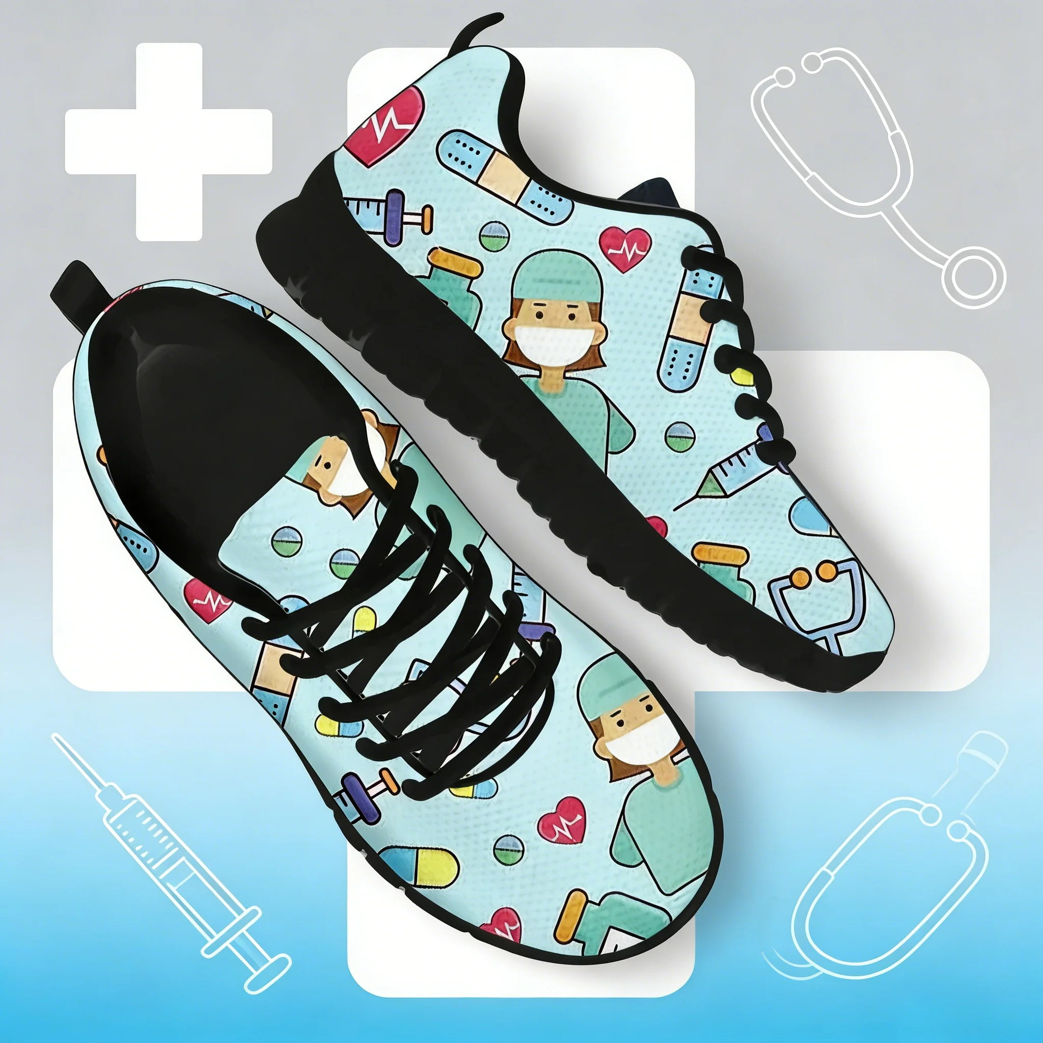 ** Cute Cartoon Nurse Printed  - Women'S Shoes Nursing recension och pris