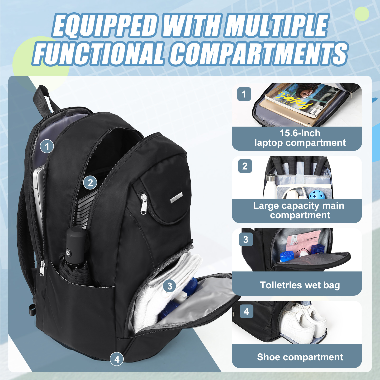Tennis Bag Tennis Backpack 2 R - Women'S Shoes To Men'S recension och pris