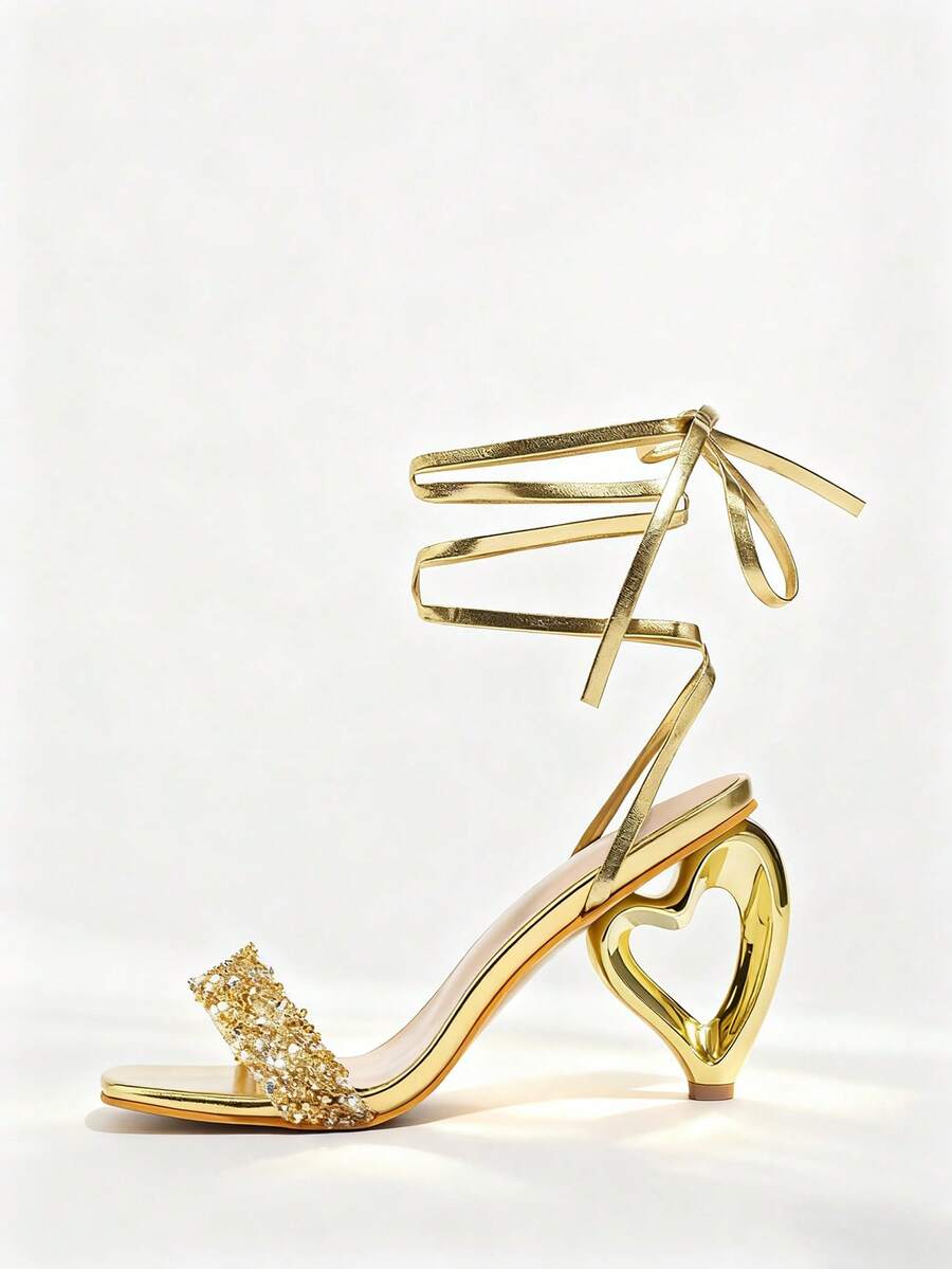 Womens Rhinestone-Embellished  - Strappy Heeled Sandals recension och pris