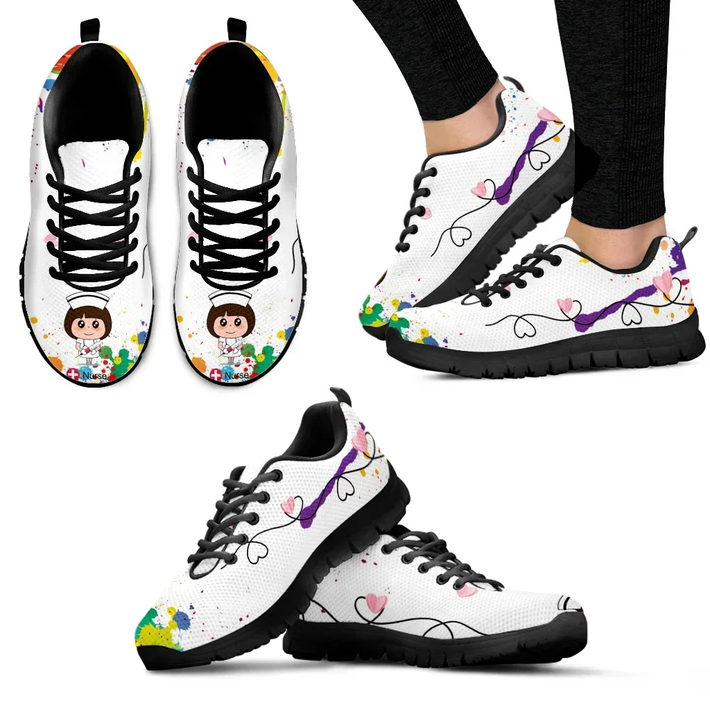 White Nurse Girl Love Pattern  - Women'S Shoes Nursing recension och pris