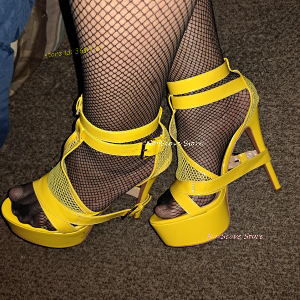 Yellow Open Toe Strappy Sandal - Strappy Heeled Sandals recension och pris