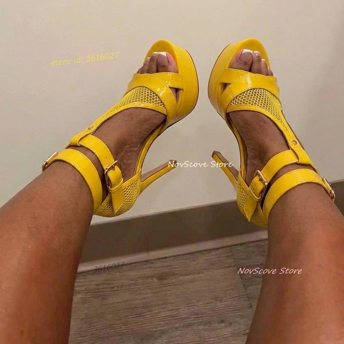 Yellow Open Toe Strappy Sandal - Strappy Heeled Sandals recension och pris