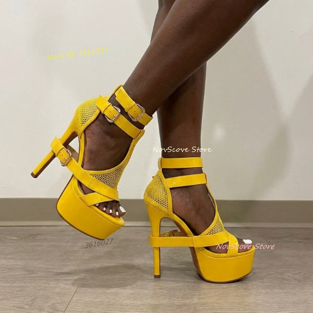 Yellow Open Toe Strappy Sandal - Strappy Heeled Sandals recension och pris