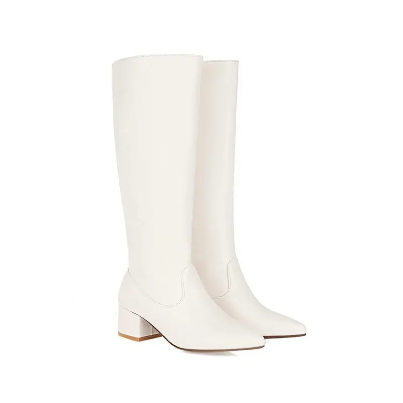 Soft PU Leather Red White Poin - Wide Fit Heels recension och pris