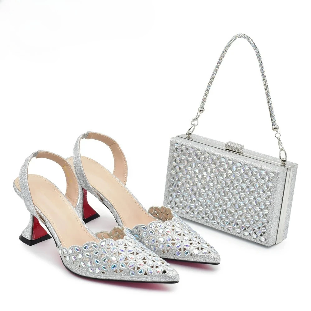 Silver Color Shoes and Bag for - Women'S Heels recension och pris