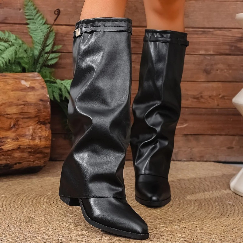 Women's Folding Knee-high Boot - Wide Fit Heels recension och pris