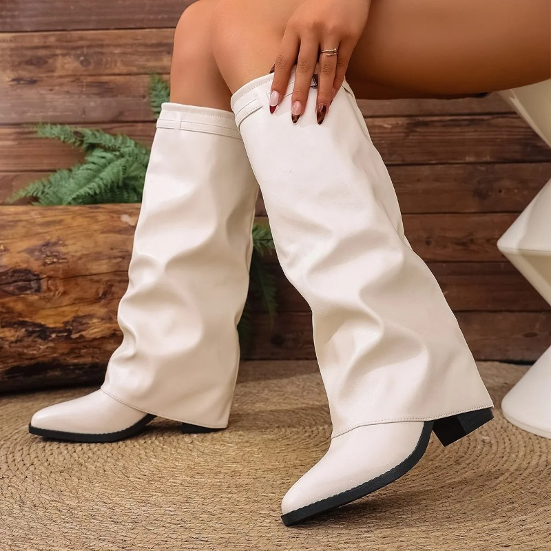 Women's Folding Knee-high Boot - Wide Fit Heels recension och pris