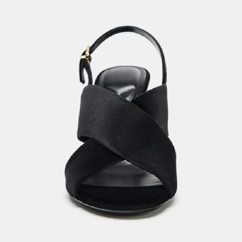 Designer Suede Wide Cross Stra - Wide Fit Heels recension och pris