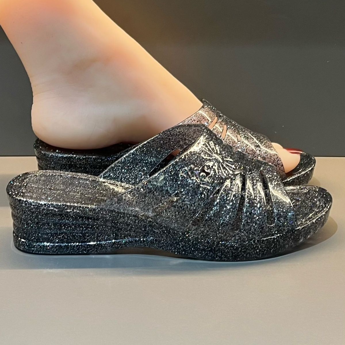 WFashion Purple Glitter Jelly  - Women'S Shoes For Flat Feet recension och pris