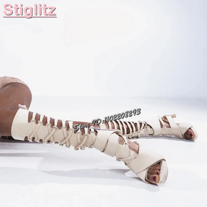 Retro Cross-tied Roman Sandals - Strappy Heeled Sandals recension och pris