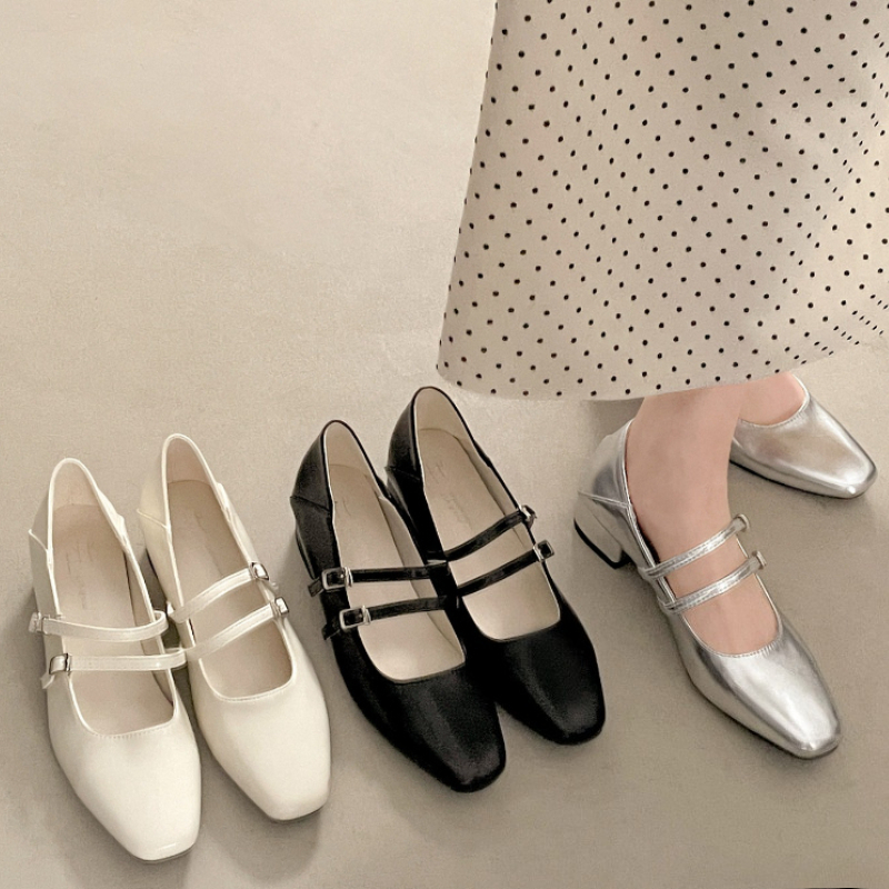 Square Toe Low Heel Women Silv - Women Shoes Casual recension och pris