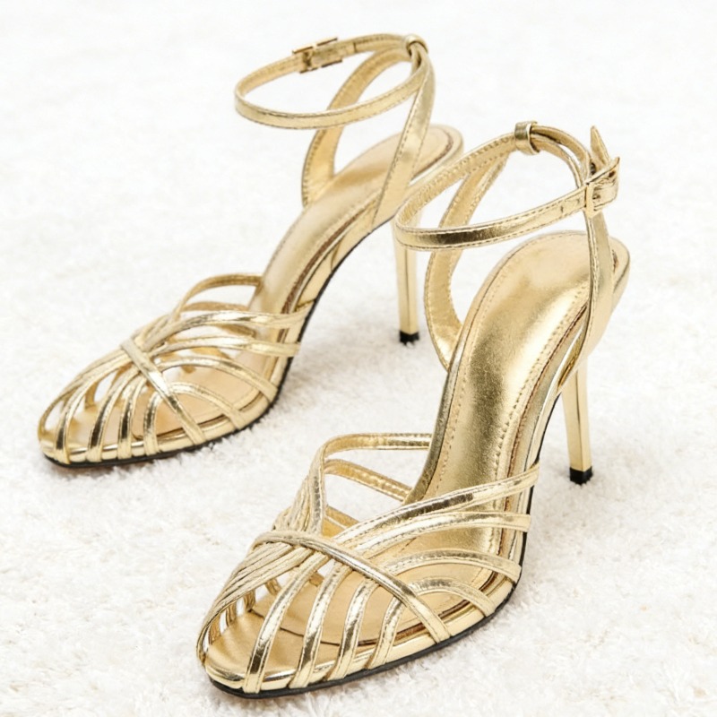 Sexy Gold Hollow Narrow Band H - Women Shoes Model recension och pris