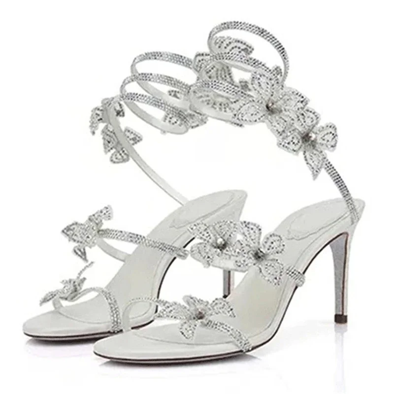 Aneikeh Fashion Crystal Rhines - Strappy Heeled Sandals recension och pris