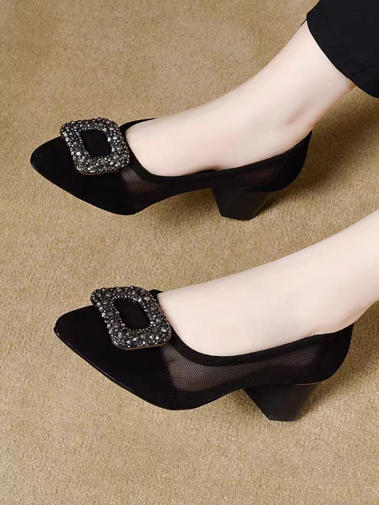 Elegant Pointed Toe Mesh Block - Women Shoes Model recension och pris