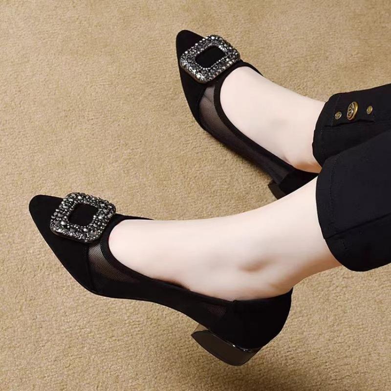 Elegant Pointed Toe Mesh Block - Women Shoes Model recension och pris